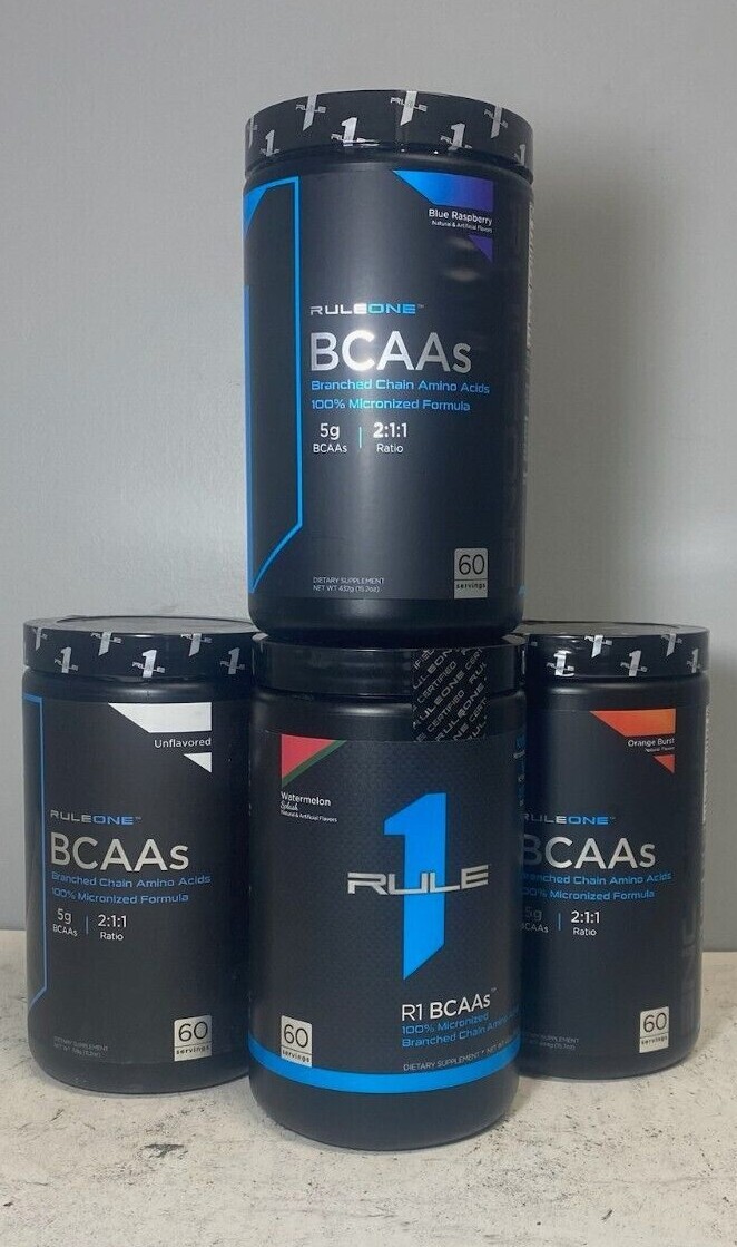 Rule One BCAAs 60 Servings Dietary Supplement 100% Micronized Formula 5G BCAAs