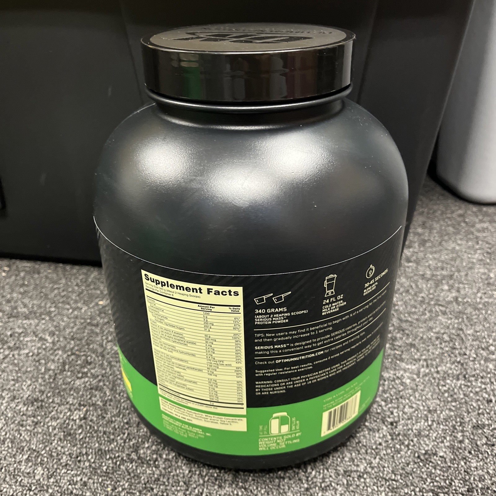 Optimum Nutrition Serious Mass Protein Powder, Banana, 6 lbs Exp. 08/2027