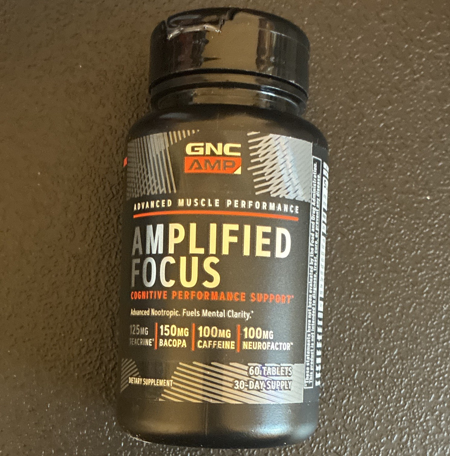 GNC AMP Focus Cognitive Performance Support Tablets 60ct TeaCrine 12/26