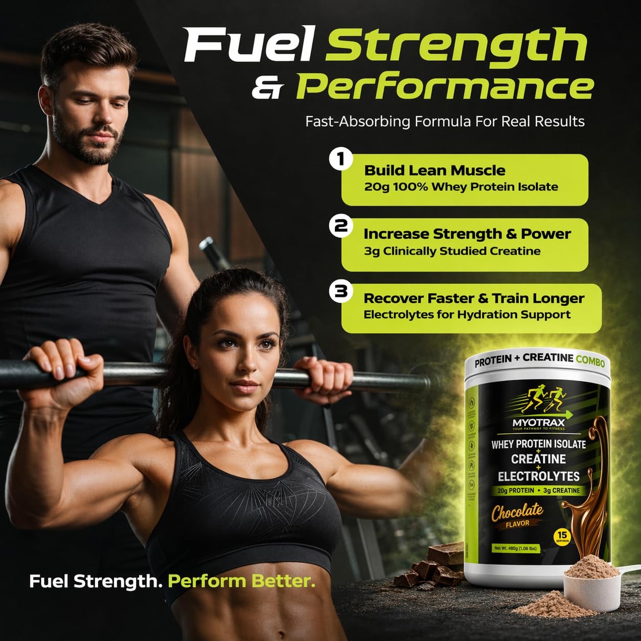 Protein and Creatine Powder Combo Whey Protein Isolate Protein Powder with Cr…