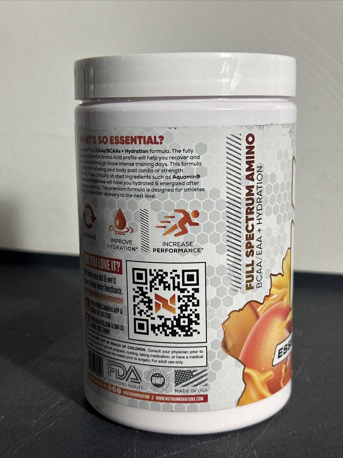 Nutra Innovations ESSENTIAL Peach Mango Full Spectrum Amino Read Clearance!