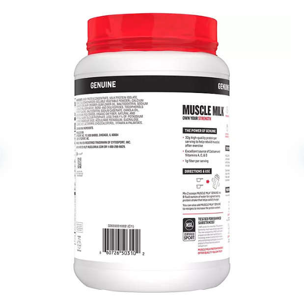Muscle Milk Genuine 32g Whey Protein Powder, Vanilla Cream (2.47 lbs.)