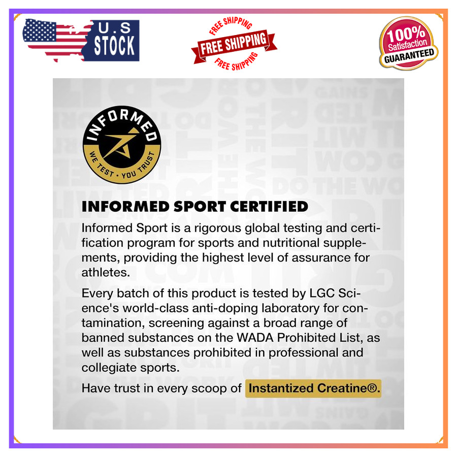 Gains in Bulk Creatine Monohydrate Powder Unflavored 100 Servings