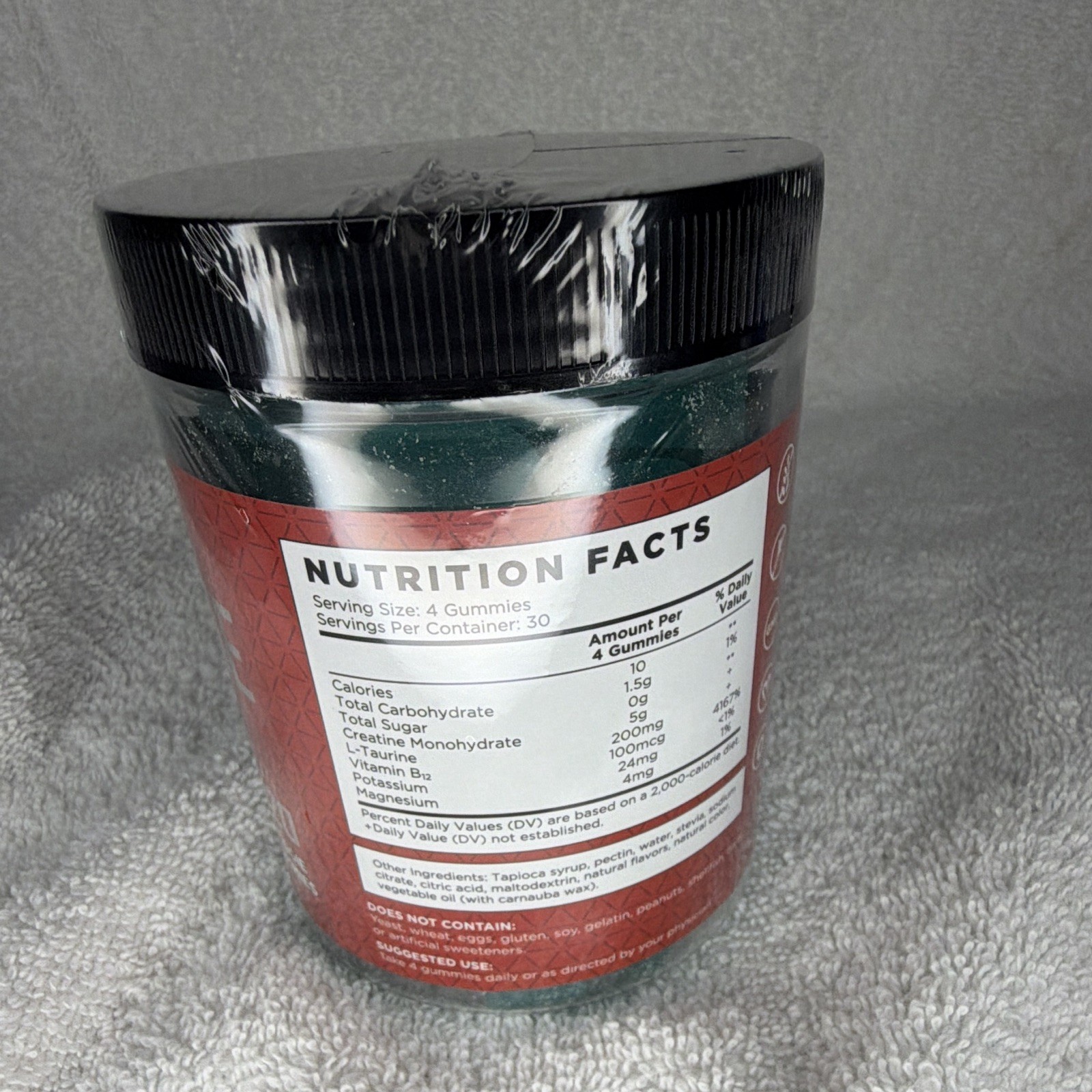 DRALOT Creatine Monohydrate Gummies Raspberry 2000mg 120 ct Vegan