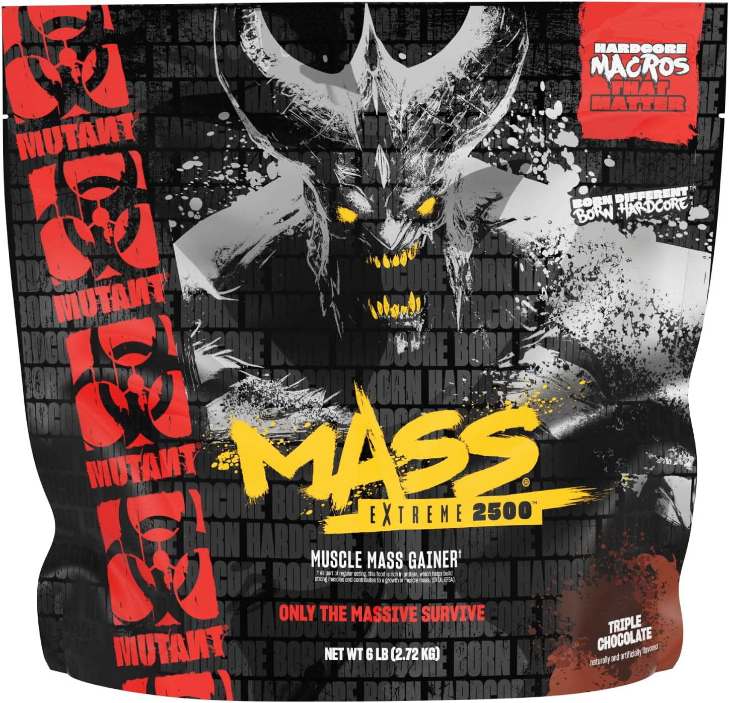 Mass Extreme Gainer, Whey Protein Powder, Triple Chocolate, 6 Lbs
