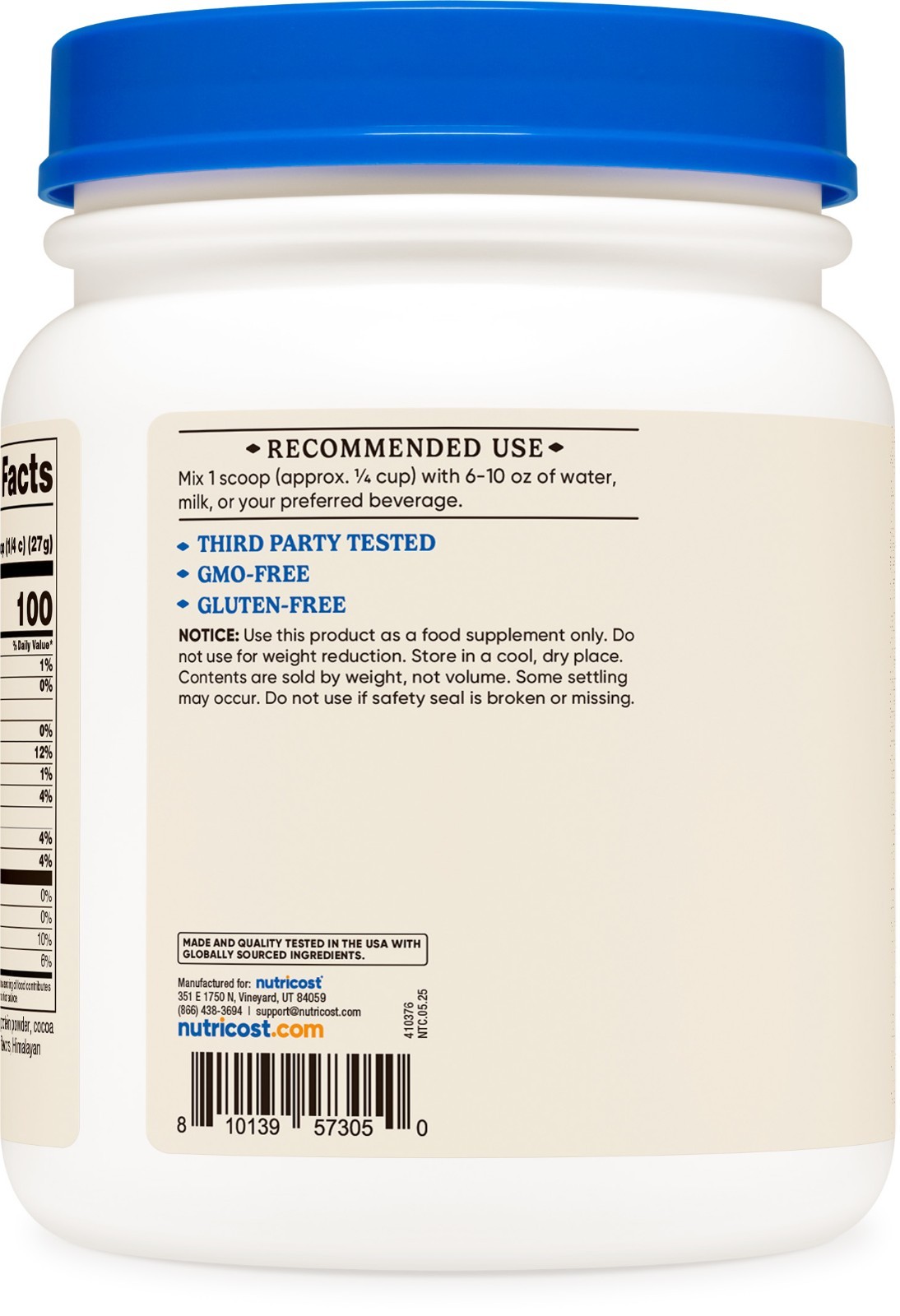 Nutricost Beef Bone Broth Protein Powder Chocolate (20 Servings) – Gluten-Free