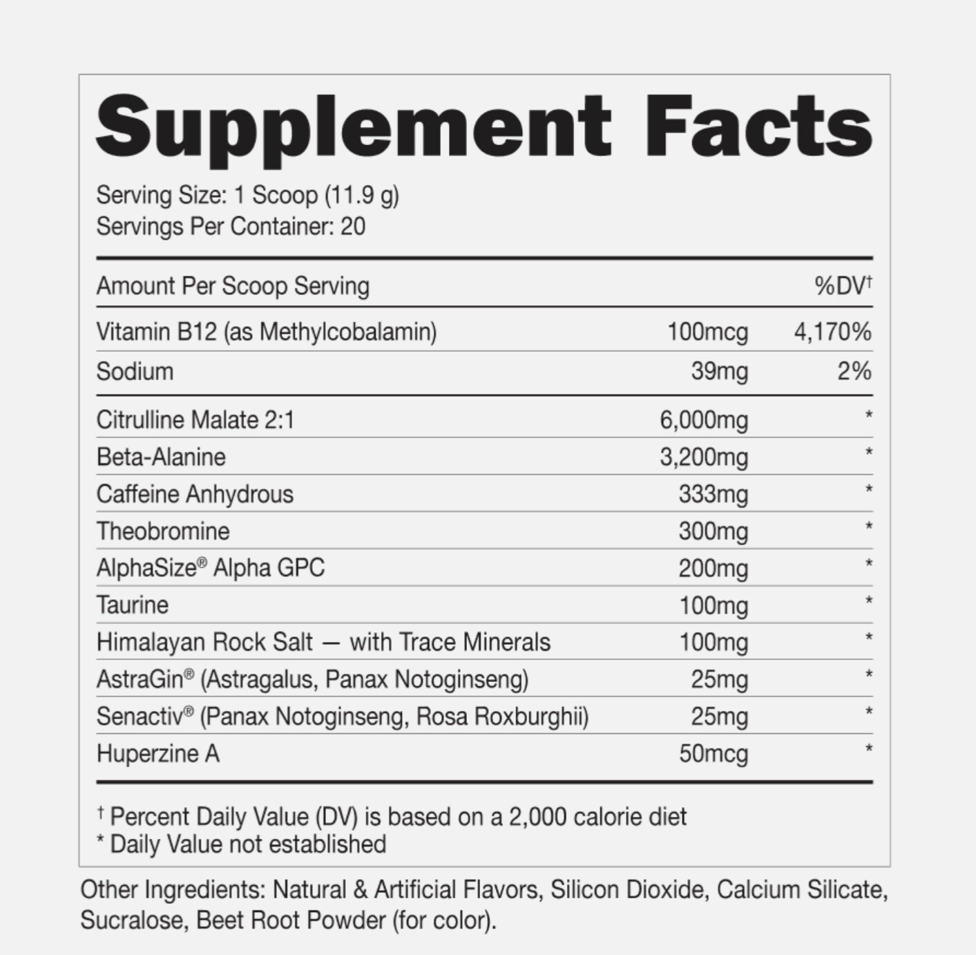 Bucked Up Woke AF Cherry Candy Nootropic Pre-Workout Powder 20 Servings Exp 5/26
