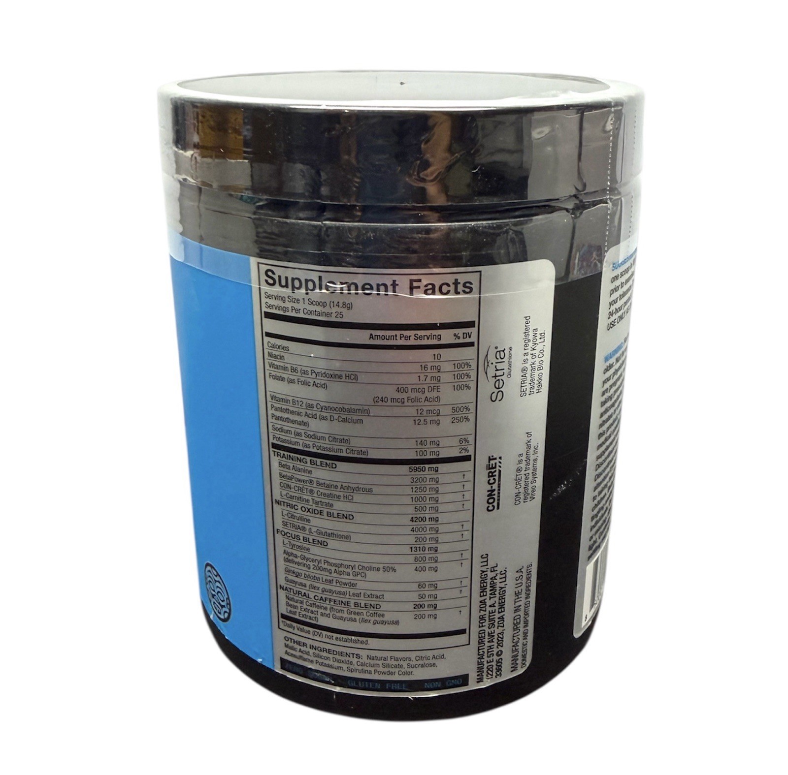 2CT VARIETY PACK: ZOA+ Zero Sugar PRE-WORKOUT Powder NSF-CERTIFIED SPORT 13oz
