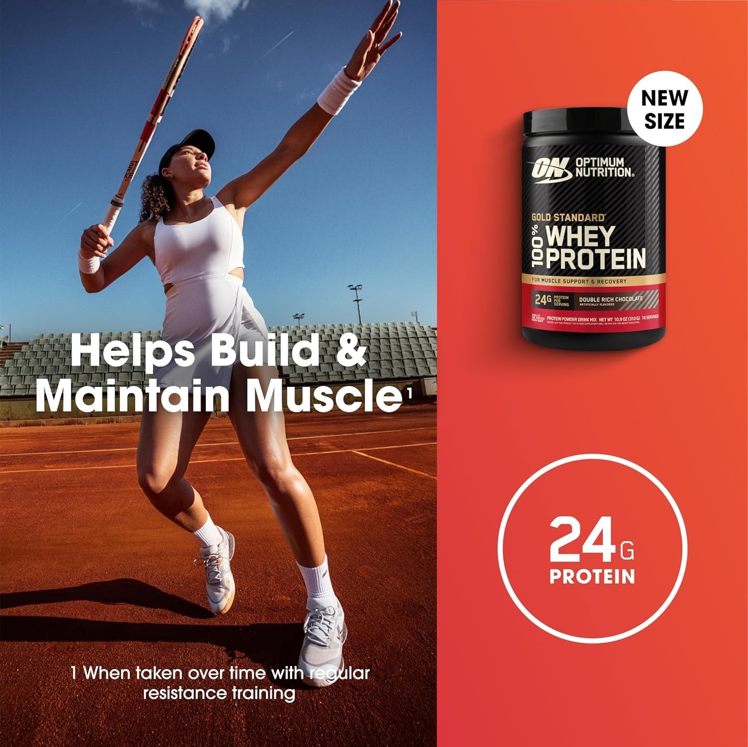 Satisfying Double Rich Chocolate Whey Protein – 0.68 lb Muscle Support Powder
