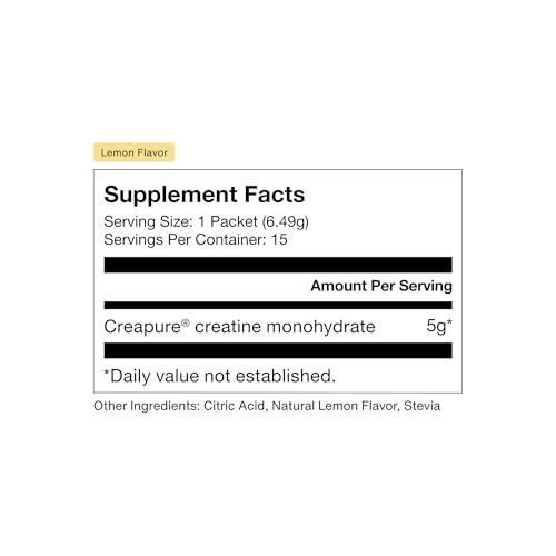 Momentous Creatine Monohydrate Powder Lemon 15 Servings
