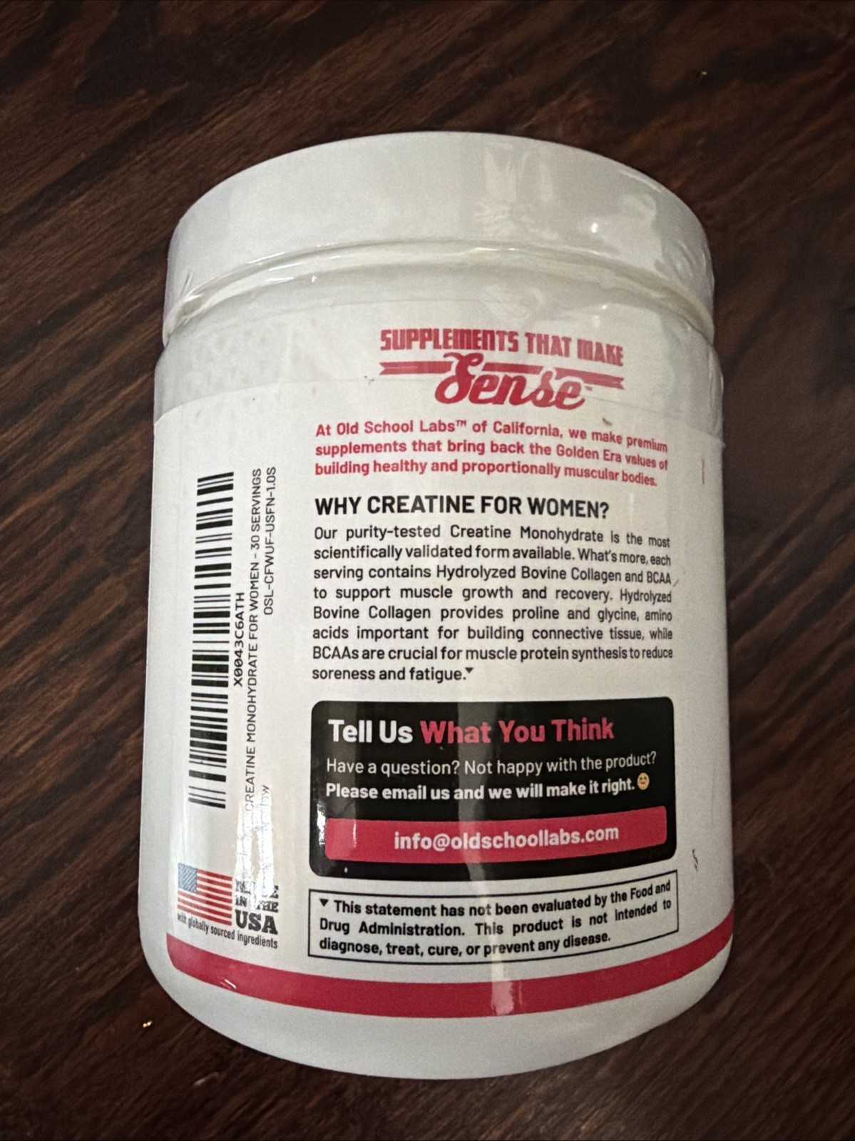 Old School Labs® Creatine Monohydrate for Women – 240g (30 Servings). 05/27