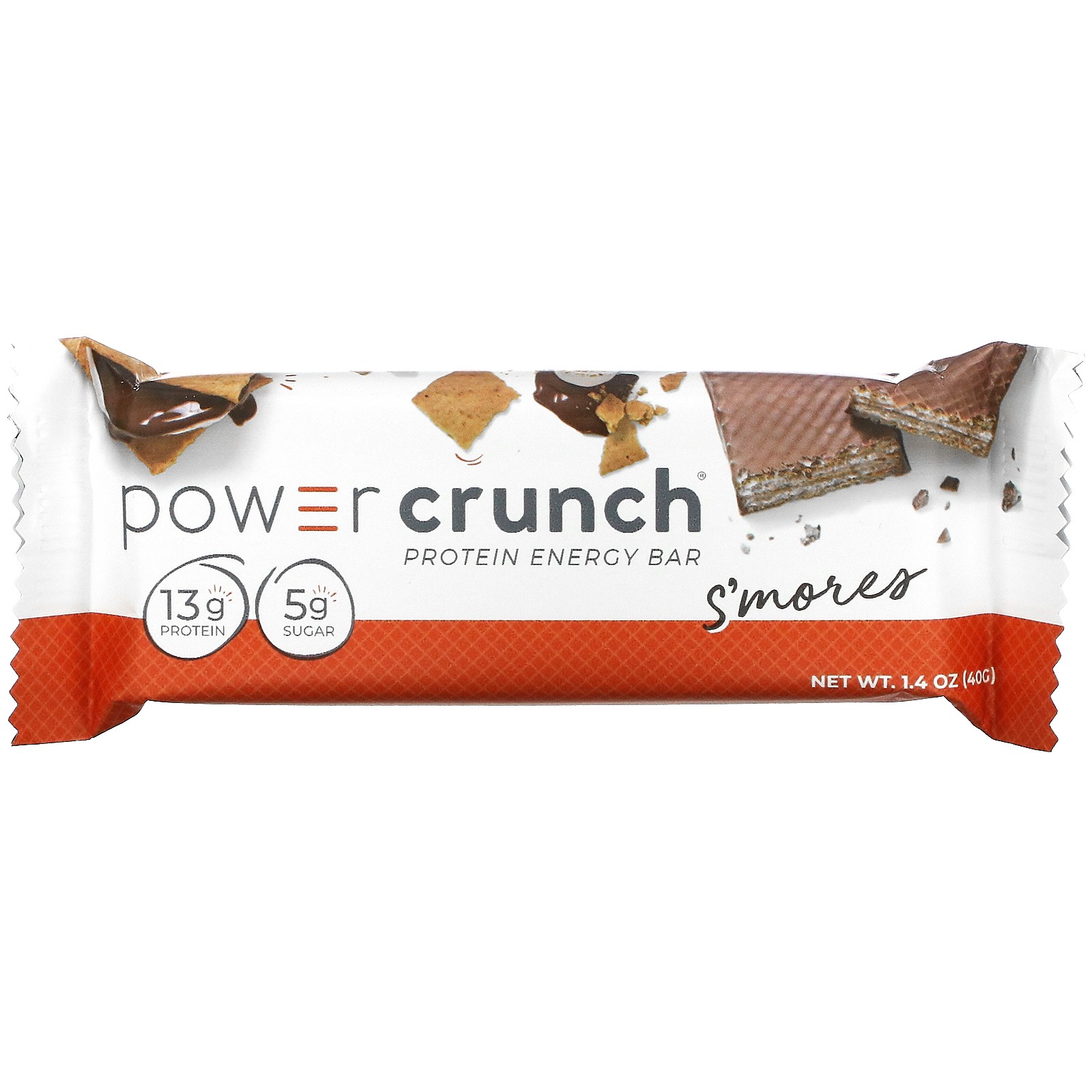 Power Crunch Protein Energy Bar, S’mores, 12 Bars, 1.4 oz (40 g) Each