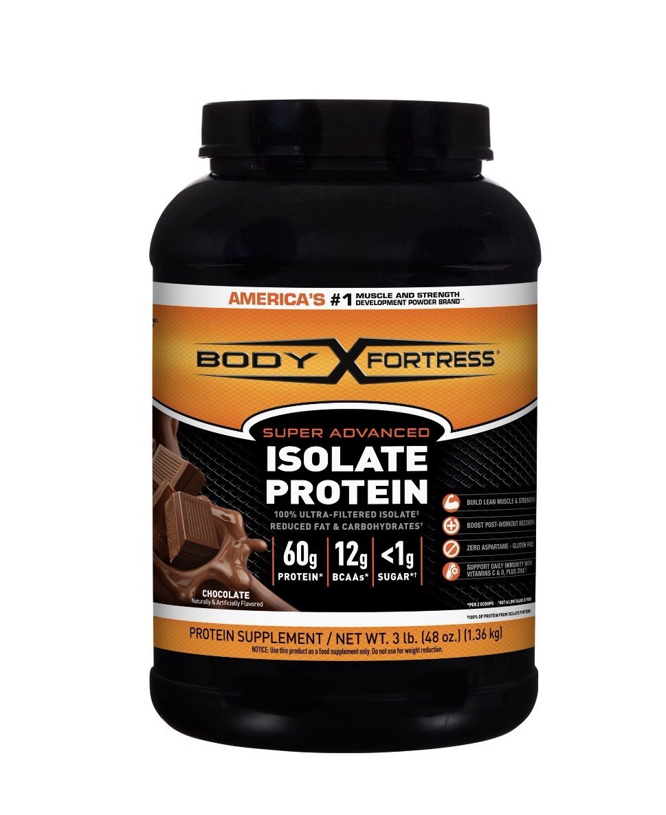 Body Fortress Isolate Protein Powder Chocolate 30g Protein 3lb Gluten-Free