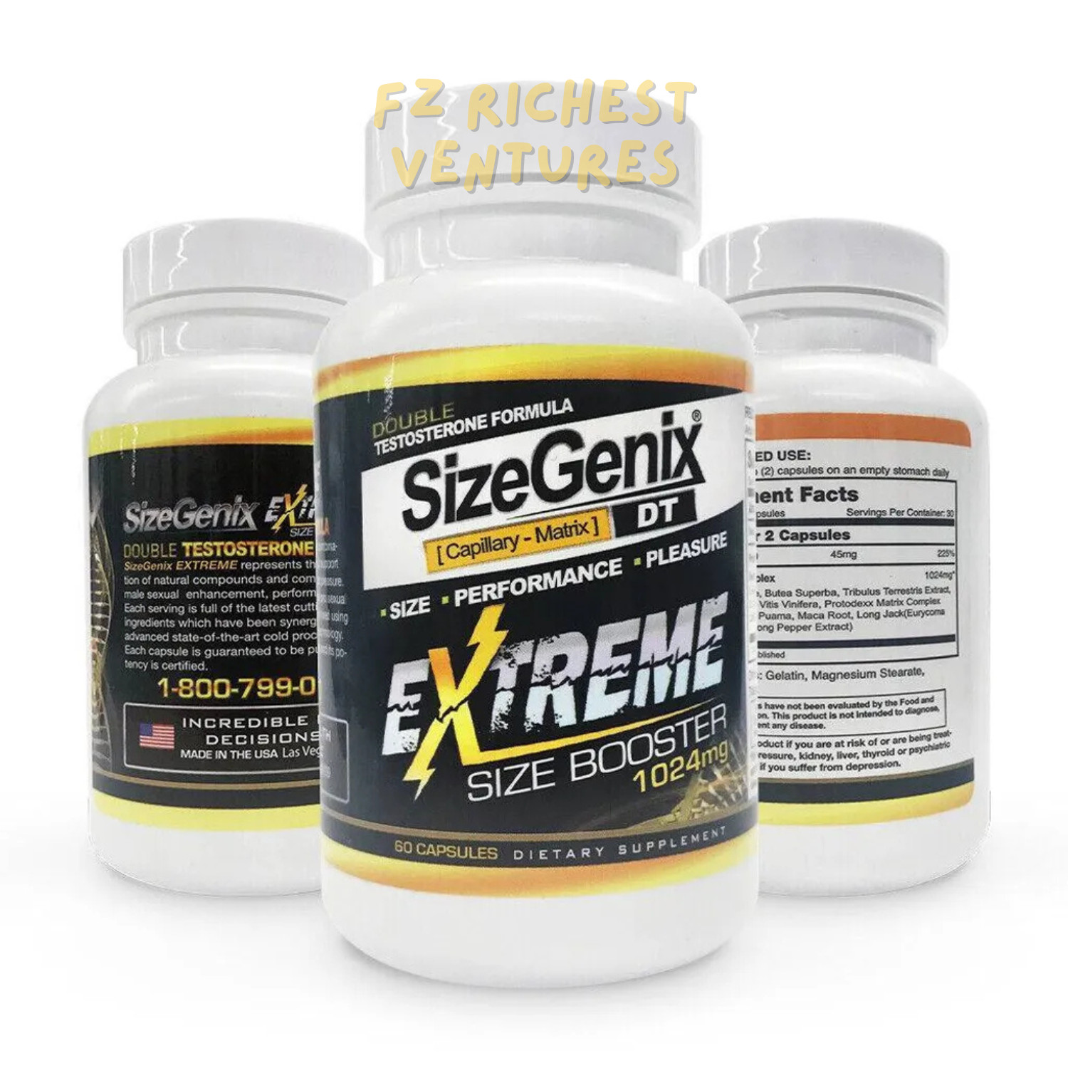 SizeGenix Men’s Health Supplement 1 Month Supply Boost Energy US Shipping New