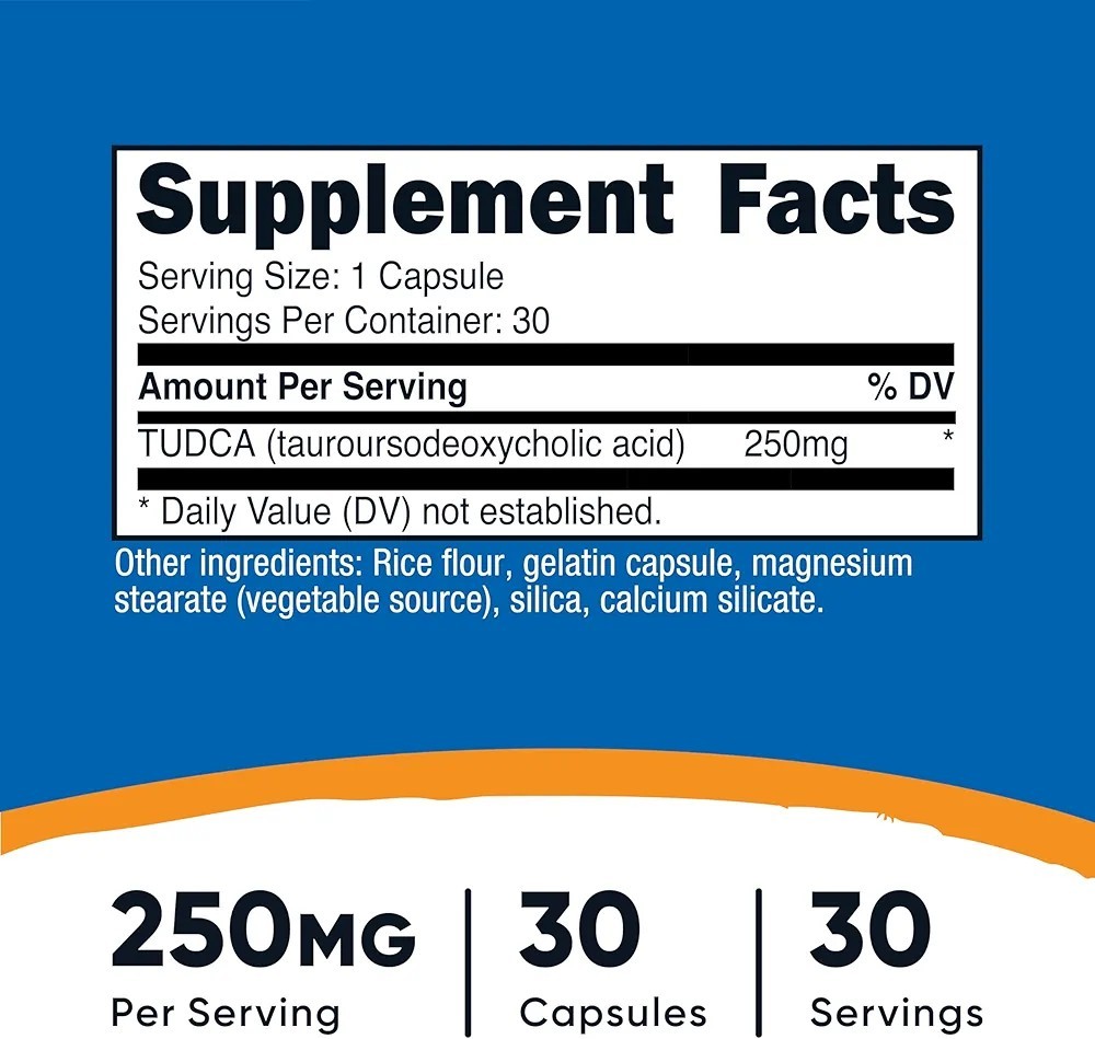 Nutricost Tudca Pills, 250mg Per Capsule, 30 Capsules