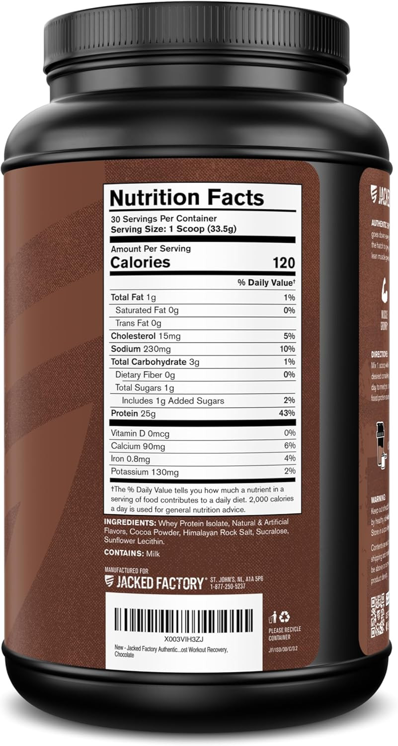 Authentic ISO Whey Protein Isolate Powder – Low Carb, Non-Gmo Muscle Building Pr