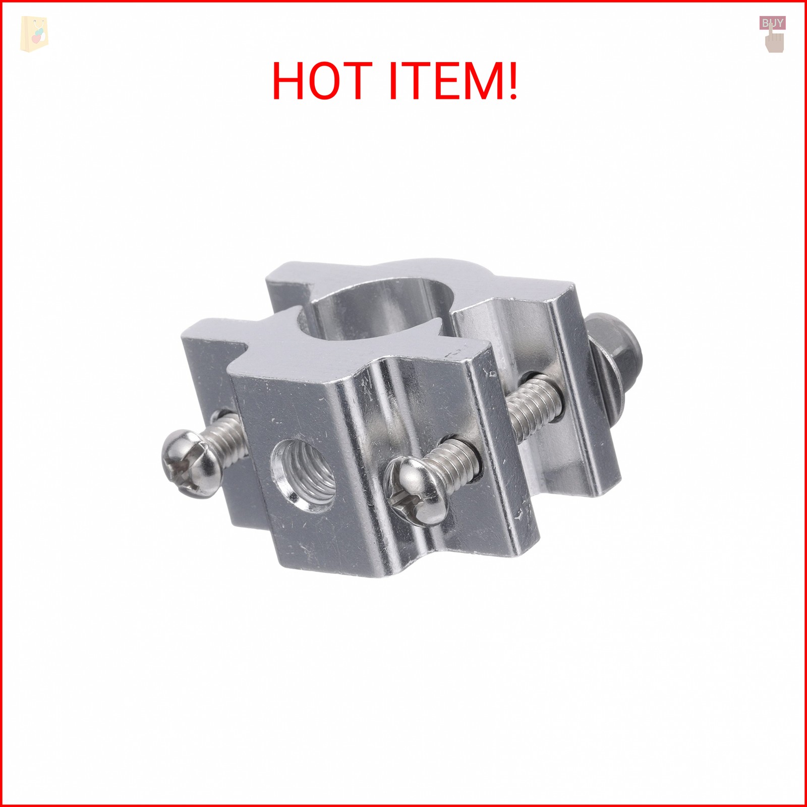 Attwood 5074-3 Sure-Grip Rod Holder Mounting Base — Clamp-On Rail Base, Fits Rou