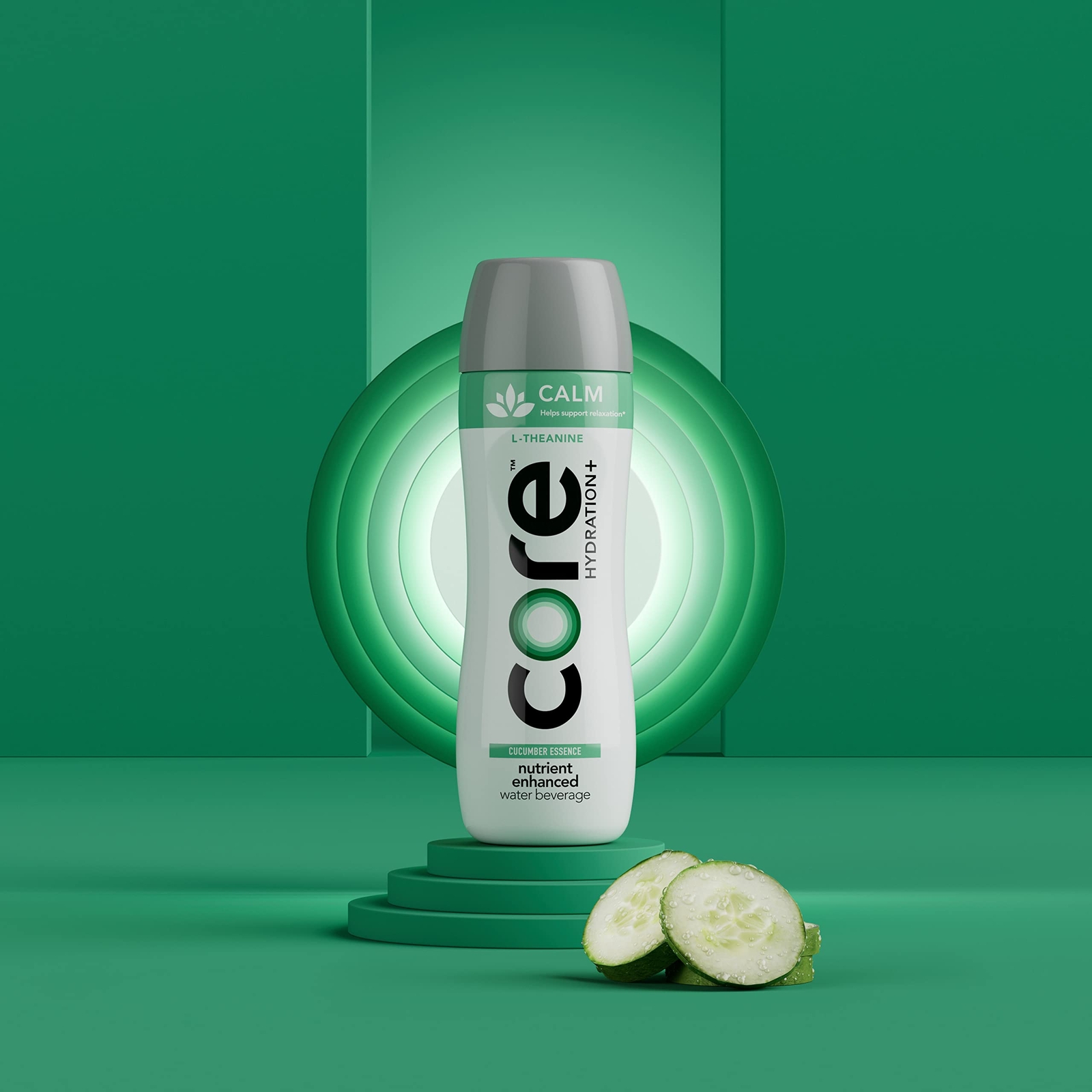 Core Hydration Calm 23.9 Fl Oz Pack of 12 Cucumber Essence Zero Calories