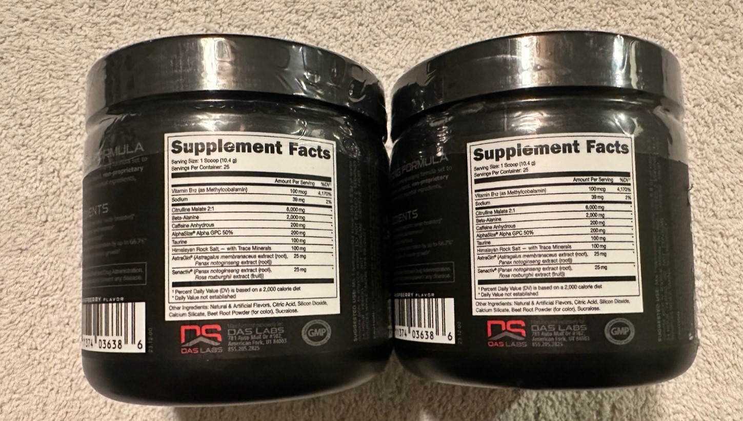 Bucked Up Pre-Workout Powder BLOOD RAZ Raspberry flavor 25 serv Lot of 2
