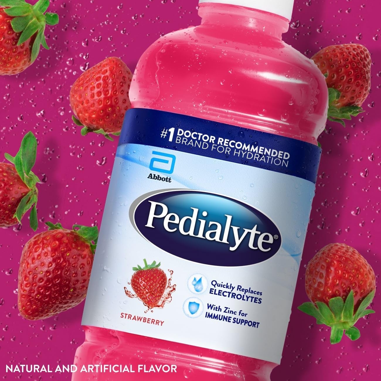 Electrolyte Hydration Drink for Kids & Adults, Strawberry Flavor, 8-Pack, 1L
