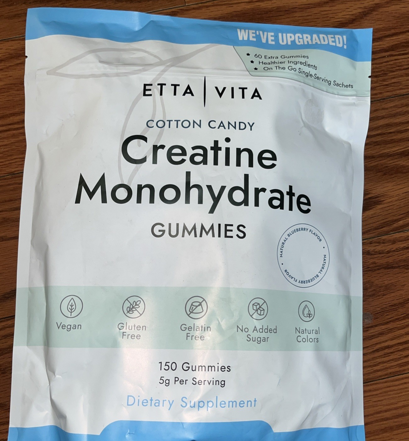 EttaVita Creatine Monohydrate Gummies – Cotton Candy Flavor – 150 ct – 02/2027
