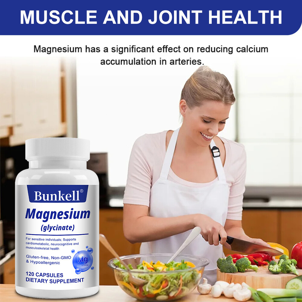 Magnesium 120mg Vegan Capsules Support Bone ,Cardiometabolic Health,