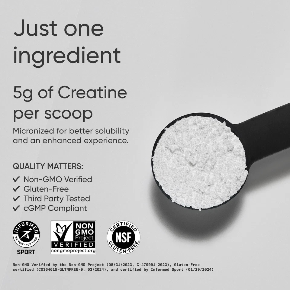 Sports Research Creatine Monohydrate 5g Micronized Creatine 10.58oz – 60 Serving