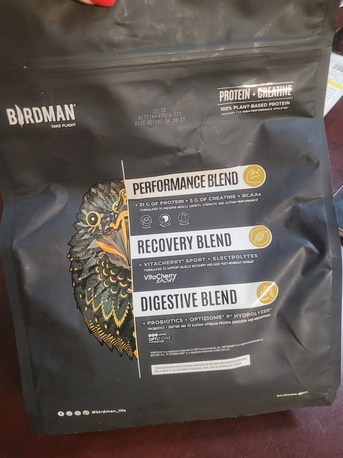 Birdman Falcon Vegan Protein Powder, vanilla, 31g Protein, 28 Servings