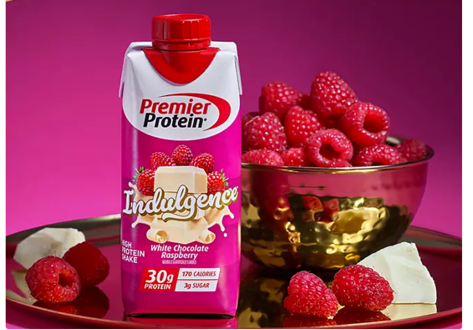 Premier Protein 30g Shake Indulgence White Chocolate Rasberry 15 pack 11 oz each
