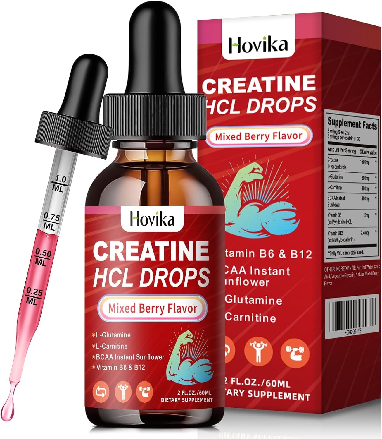 Creatine HCL Liquid Drops for Men & Women, 2 Fl Oz (Pack of 1)