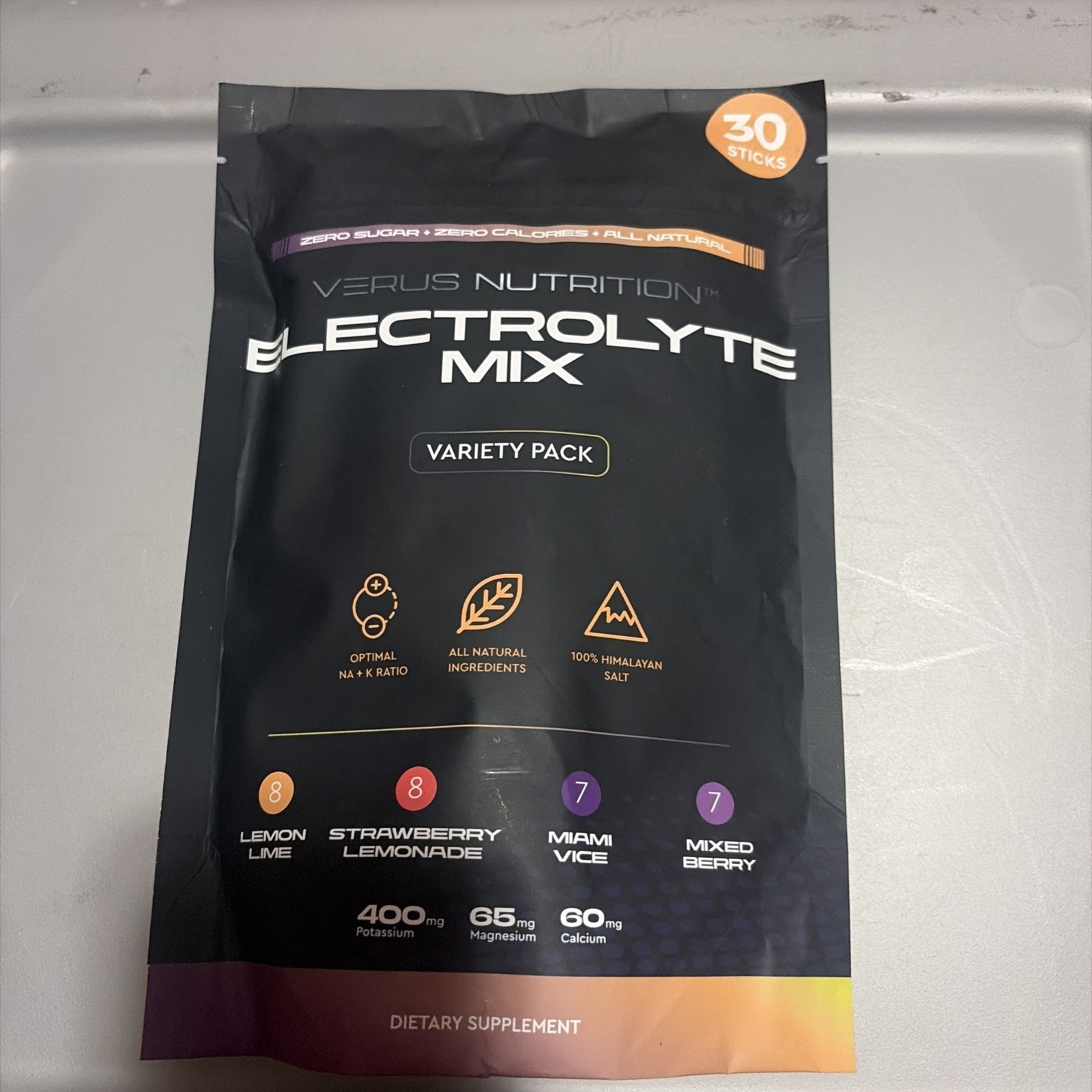 Verus Nutrition Electrolyte Powder Mix Variety Pack, Zero Sugar, 30 Sticks
