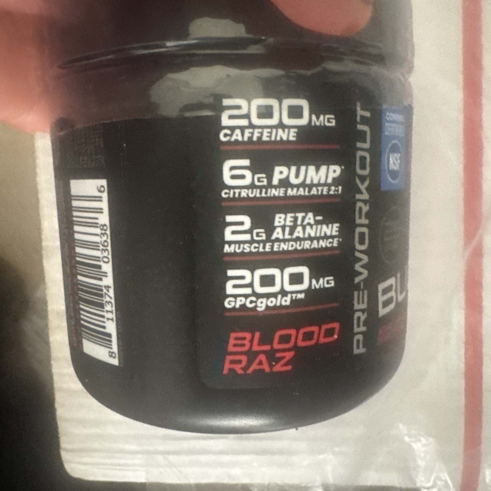 Bucked Blood Razz Energy Support Powder – 8.68oz. Exp 5/27 And Later