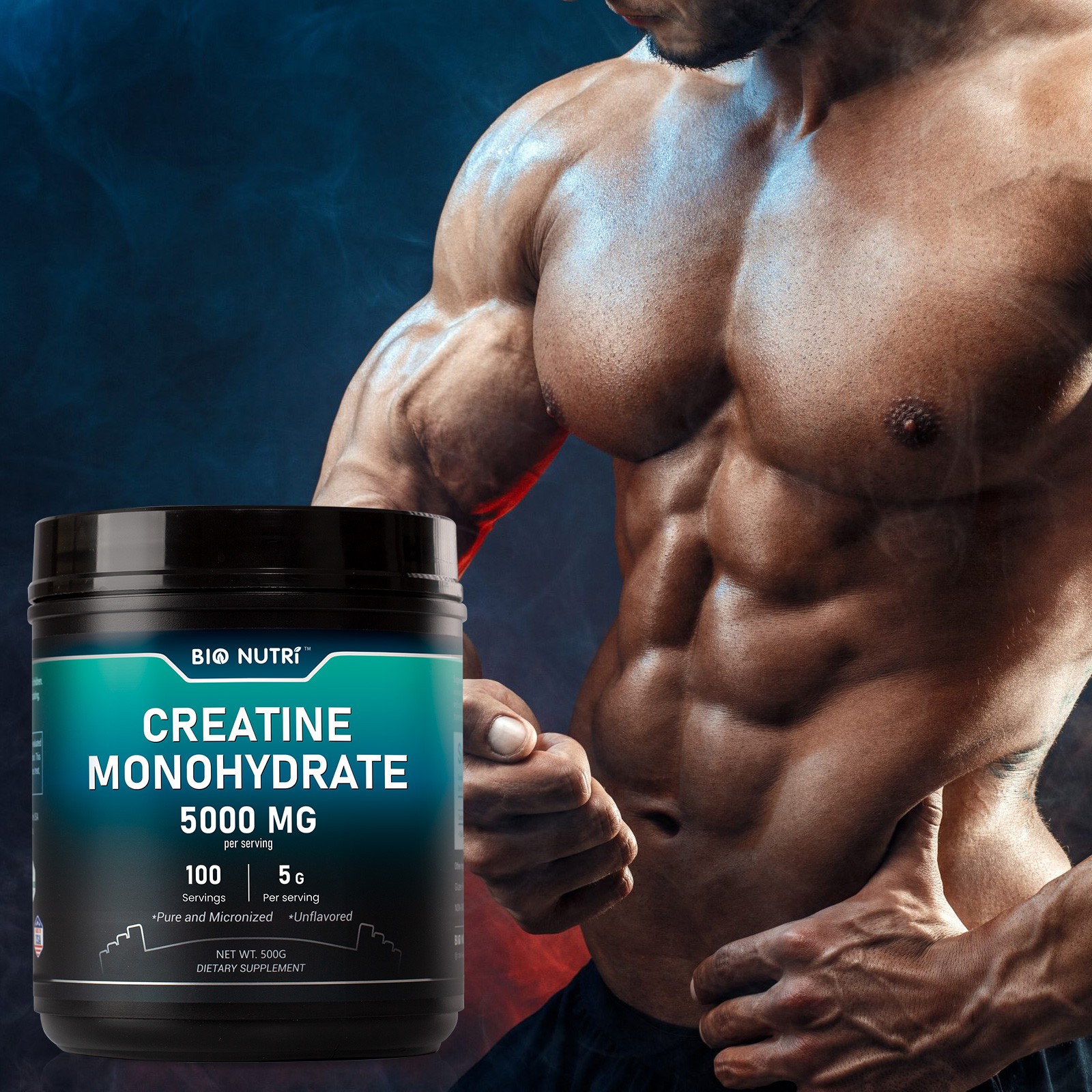 1.1 Lbs Fitness Creatine Monohydrate Powder Unflavored Supports Muscle Energy
