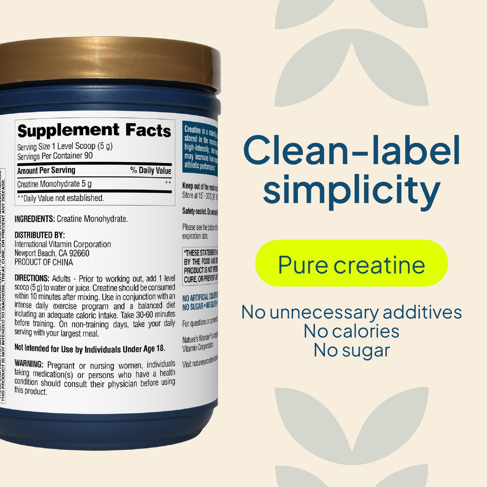Nature’s Wonder Micronized Creatine Monohydrate 15.87 Ounce (Pack of 1)