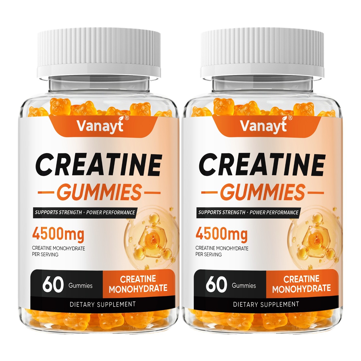 4500mg Creatine Monohydrate Gummies Workout Performance Muscle Recovery 60 Gummy