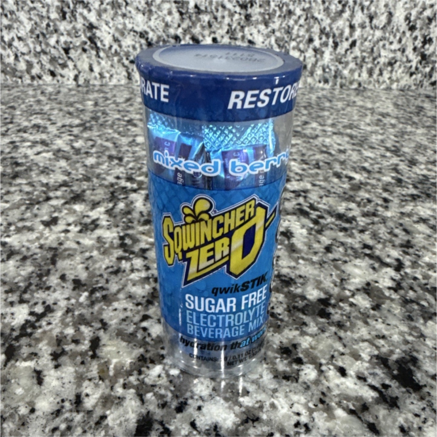 Sqwincher Zero Sugar Electrolyte Beverage Mix Powder Mixed Berry Low Calorie