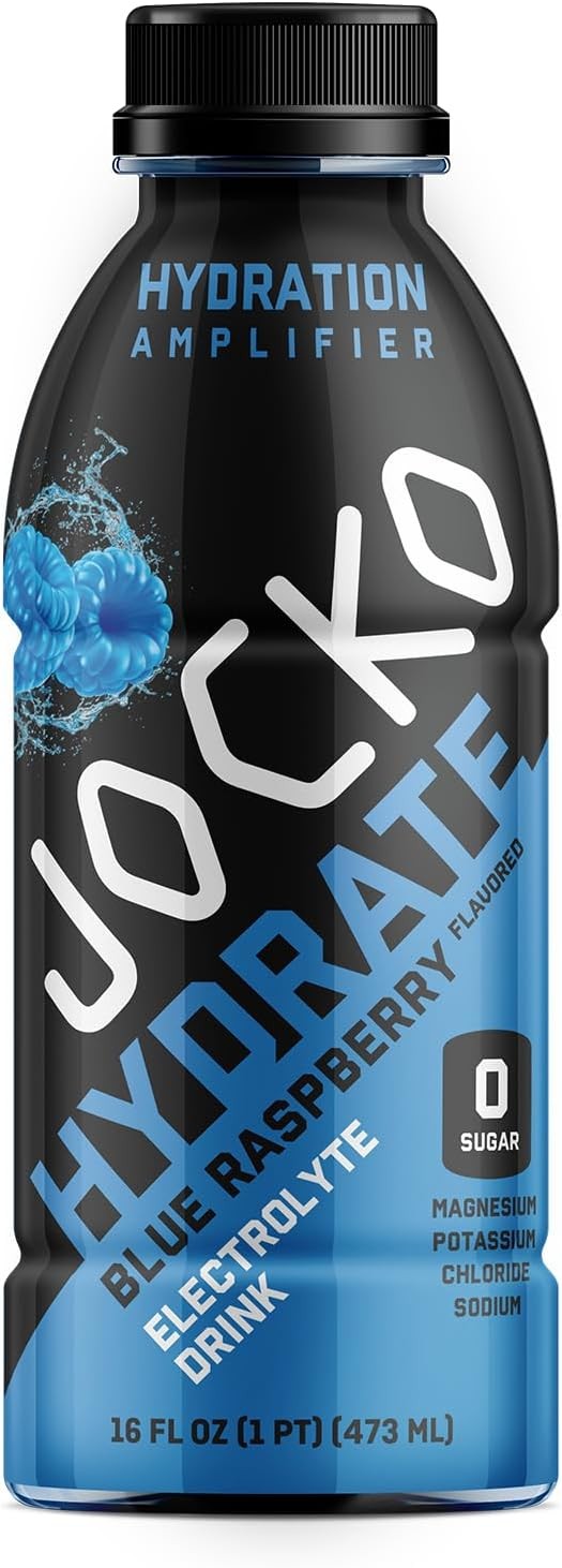 Jocko Fuel Hydrate Electrolyte Sports Drink 16oz (12 Pack) Blue Raspberry