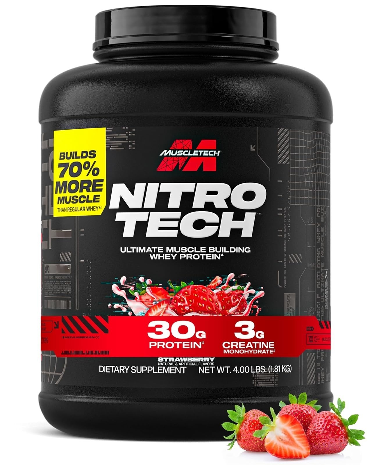 MuscleTech Nitro-Tech Whey Protein Powder Vanilla Cream 2.2 lb