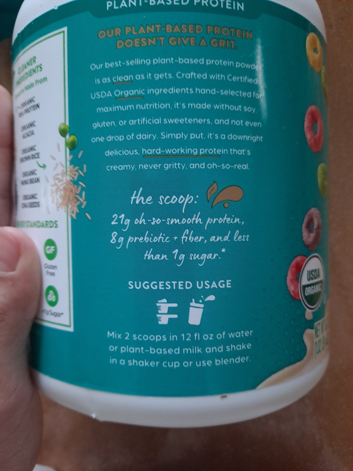 Orgain Organic Plant Based Protein Powder Fruity Cereal Flavor
