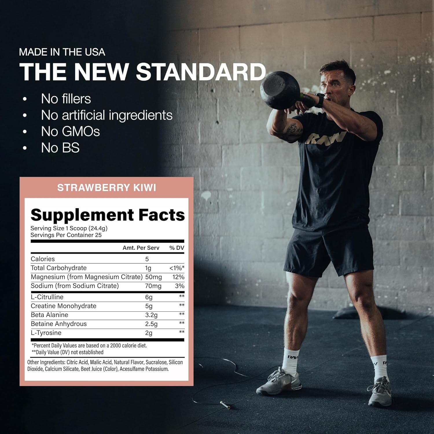 Strawberry Kiwi Essential Performance Powder – Non-Stim Pre-Workout for Strength