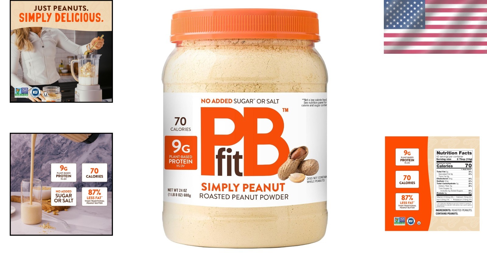 Delicious 24 oz Simply Peanut Powder – Low Fat, Plant-Based Protein Solution