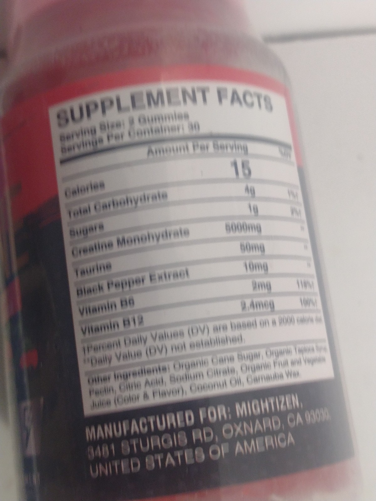 Mightizen Creatine Monohydrate Gummies Qty 60 Exp 6/27 Sealed. Z1