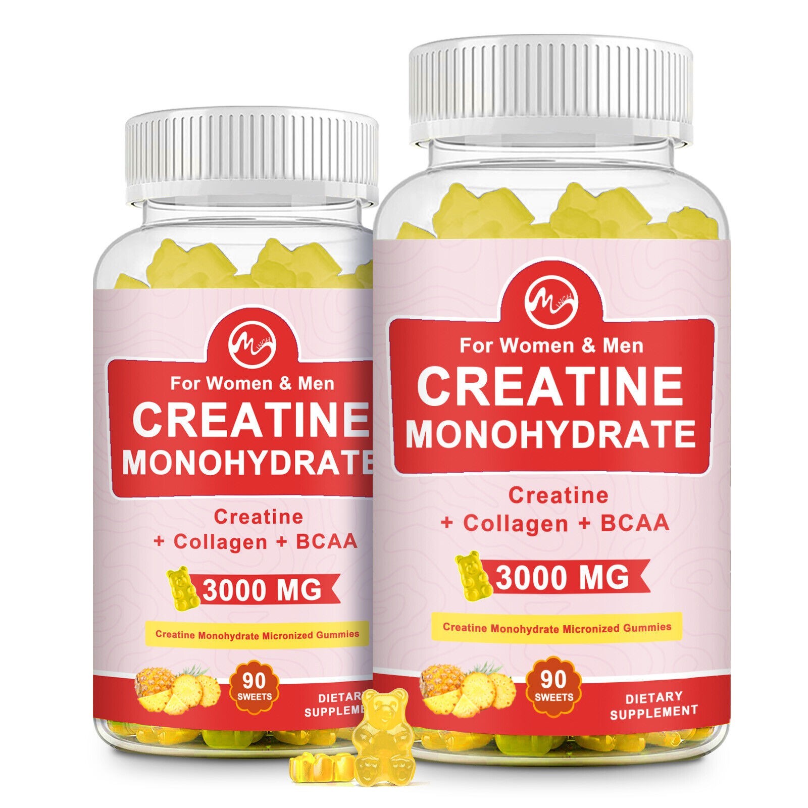 30-300 Counts Creatine Monohydrate Gummies – Increase Strength and Build Muscle