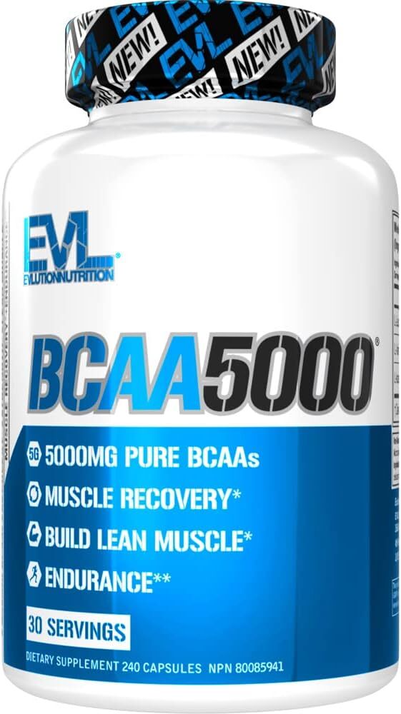 EVL BCAA5000 240ct, Branched Chain Amino Acids, Muscle Building, Endurance