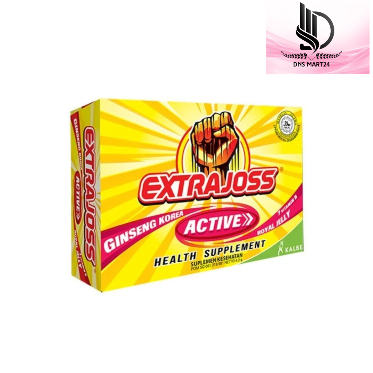 1 BOX (60 Sachet) Extra Joss Grape Flavour Sugar Free Energy Drink Powder