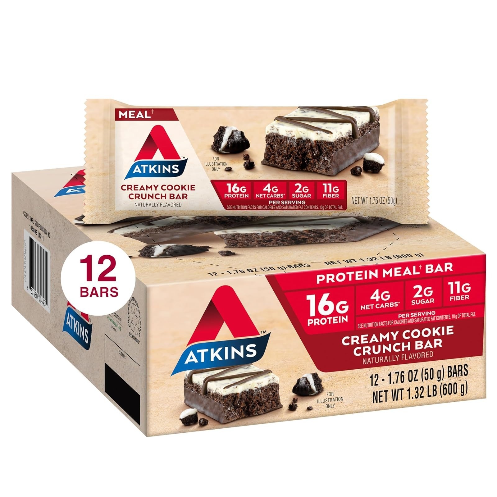 Atkins Chocolate Peanut Butter Pretzel Protein Bar – 16g Protein, Keto Friendly