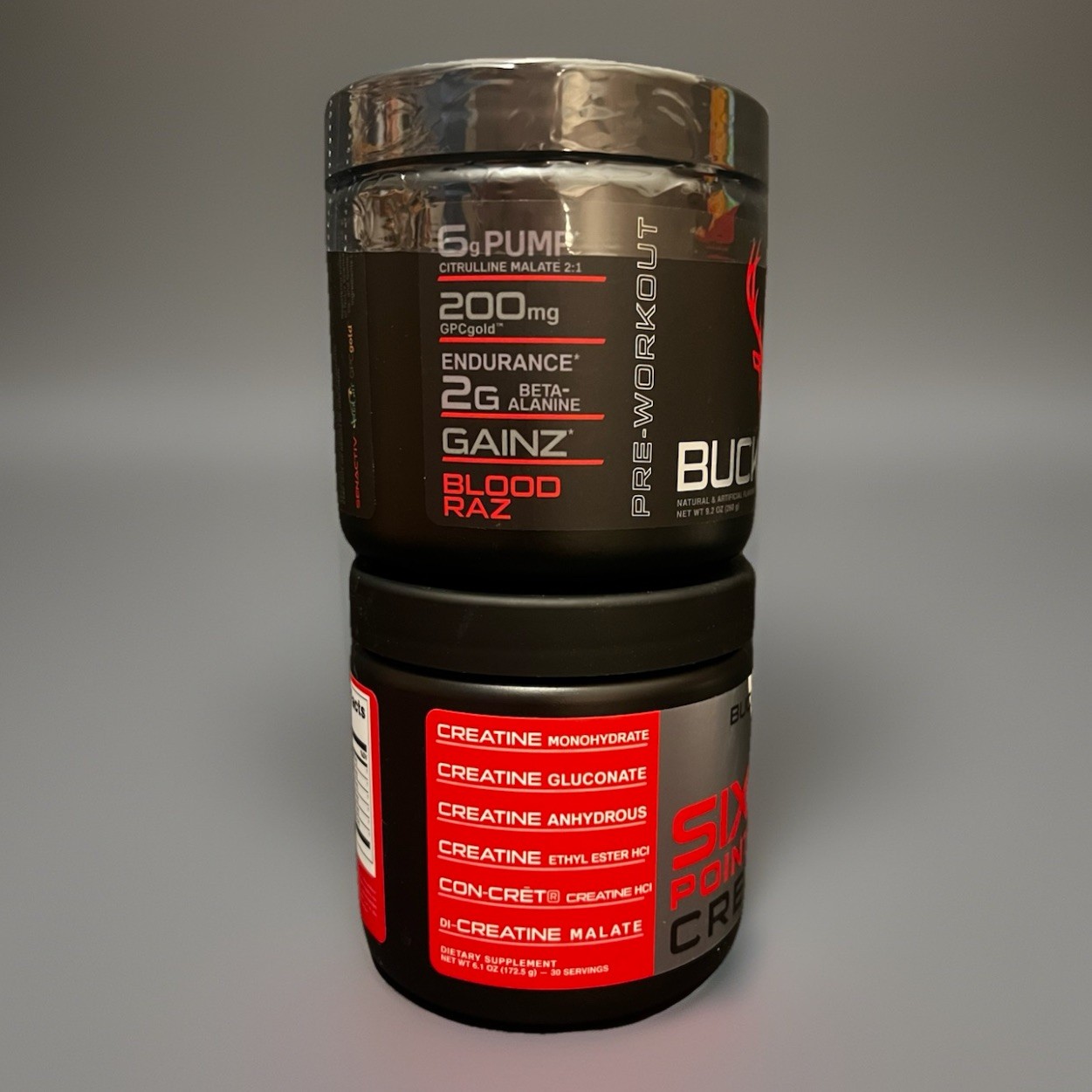 Bucked Up Bundle – Pre-Workout + Creatine – Six Point + Blood Raz ($70 Value)