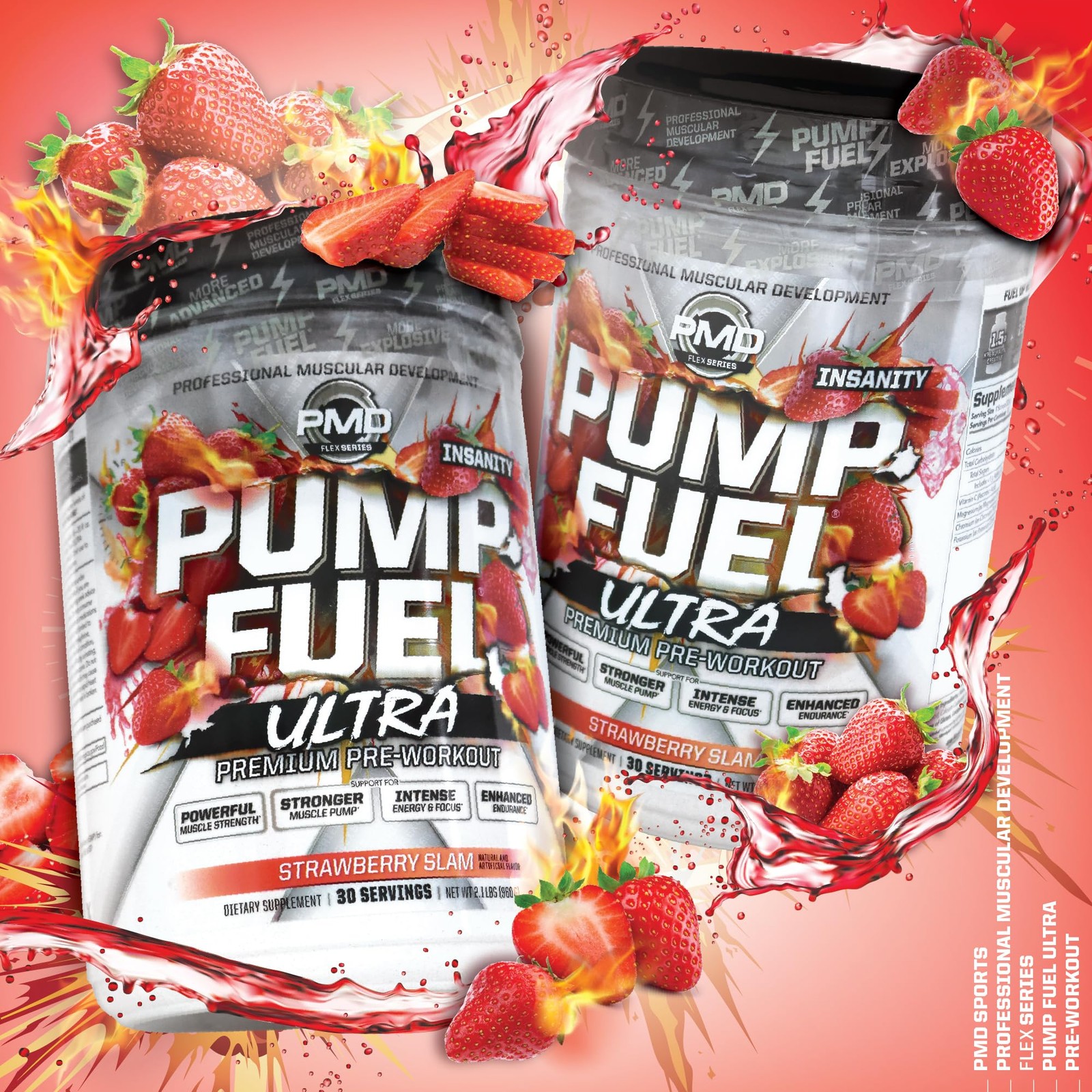 PMD Sports Pump Fuel Ultra Insanity, 2.05 Pound (Pack of 1), Strawberry Slam