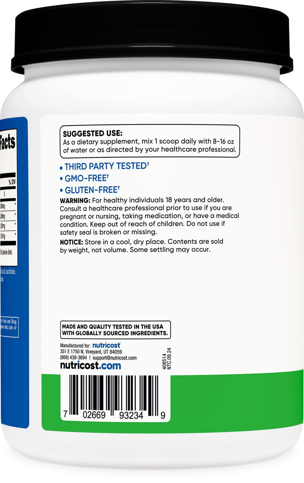 Nutricost BCAA Powder 2:1:1, 120 Servings (Green Apple) 2.2 Pound (Pack of 1)