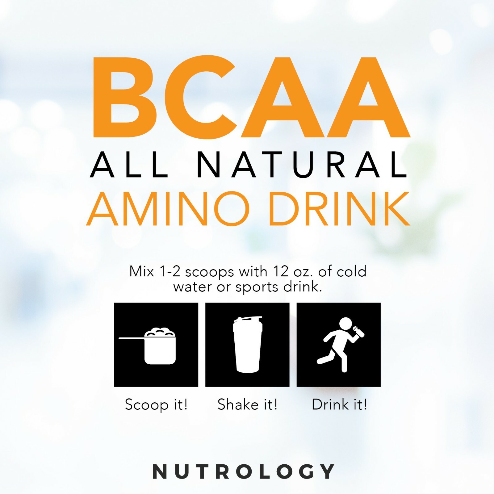 BCAA Natural-Non-GMO-Plant-Sourced Amino Acid Drink – OC Tropical (30 Servings)